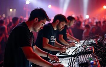 Equipe da ÁudioBrasil em ação durante evento ao vivo.